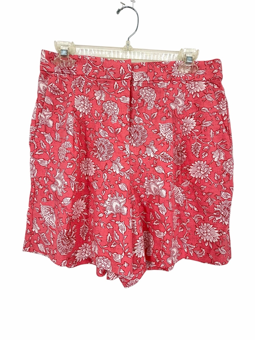 J. Crew Coral Red Floral Pull-On Skort